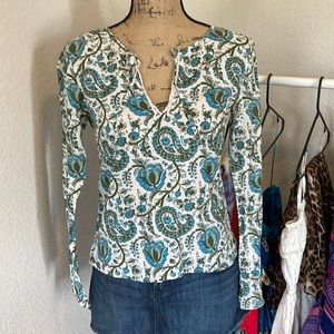 Abercrombie & Fitch green and blue patterned shirt